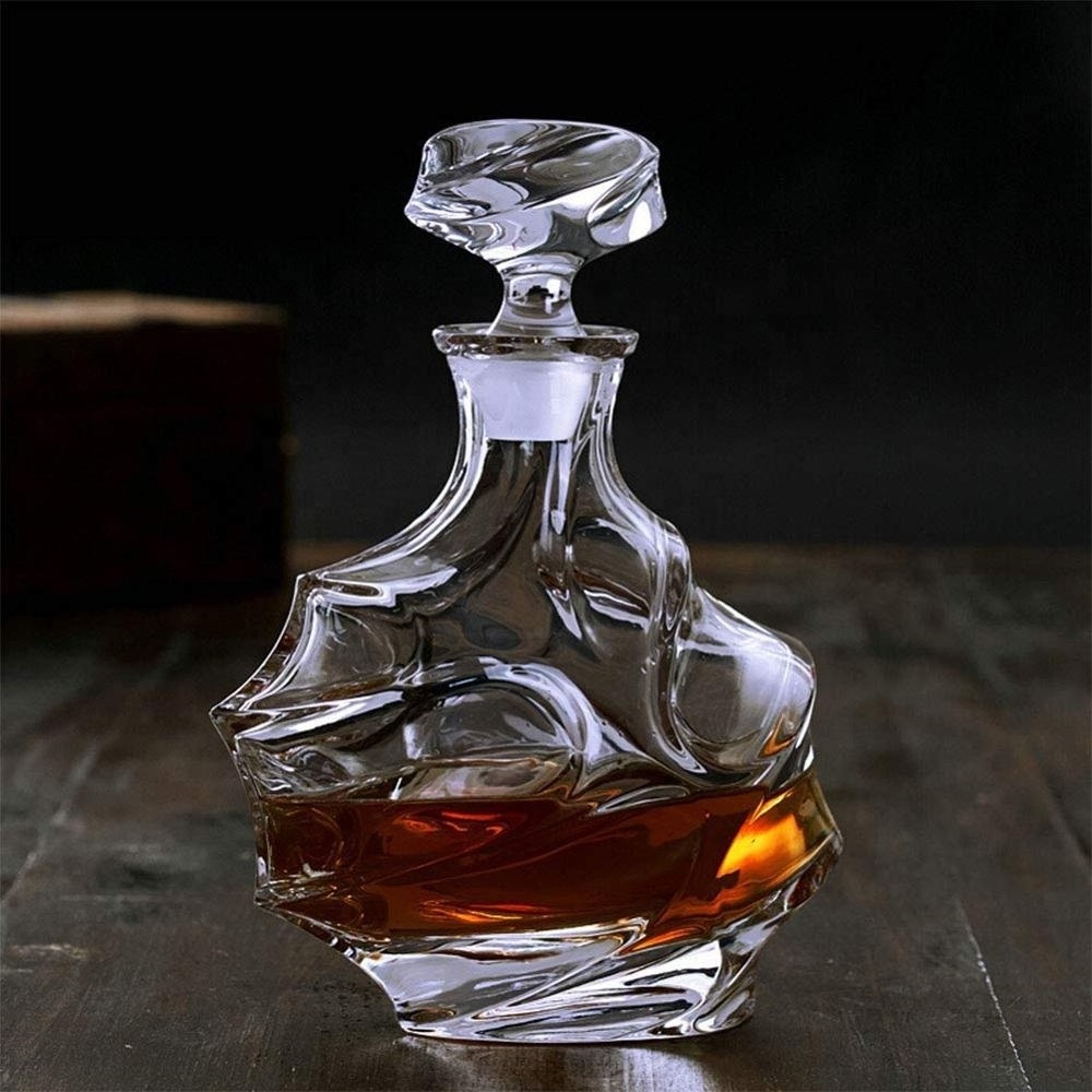 Whiskey Cognac Decanter Set with 6-Piece Crystal Whiskey Glasses Set Mens Gift Premium Liquor