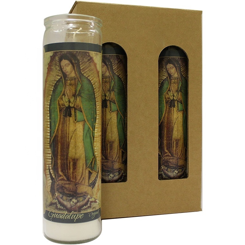 4-Pack Original - Our Lady of Guadalupe Religious Prayer Devotional Candles in Glass Jar