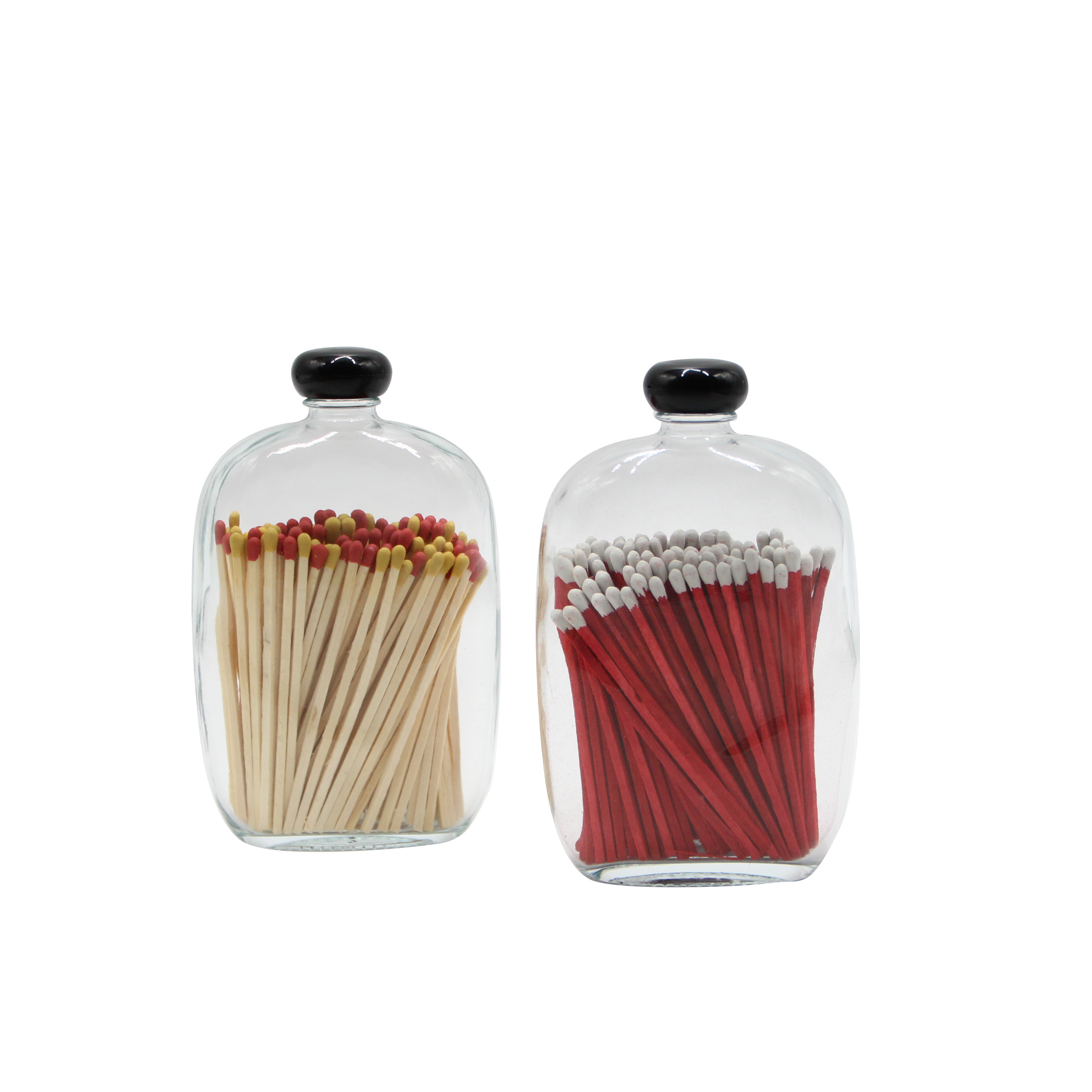 Wholesale Custom Candle Wooden Long Safety Pink Glass Matches Jar Wood Matchstick in Bottle