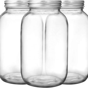 Half gallon glass mason jar 64 oz/ 2 quart wide mouth canning jar for fermenting food storage with airtight lid