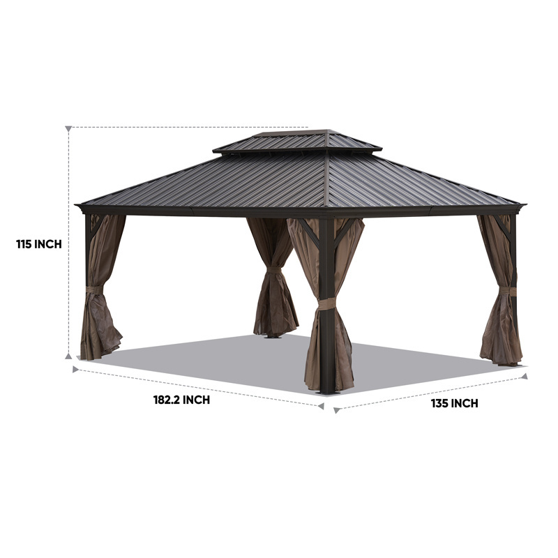 2024 sale Hardtop outdoor Gazebo Duty Sun Shade Canopy Aluminum Backyard Pavilion outdoor waterproof metal roof gazebos