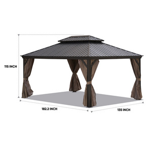 2024 sale Hardtop outdoor Gazebo Duty Sun Shade Canopy Aluminum Backyard Pavilion outdoor waterproof metal roof gazebos