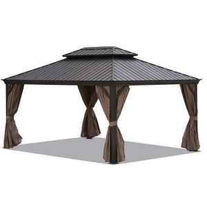 12x16 Hardtop Gazebo patio awnings outdoor pergola with roof Sunshade and Rain Protection for outdoor garden gazebo