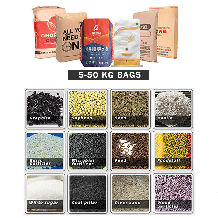 15kg 20kg 50kg Woven Paper  Bag Multifunctional Wood Pellet Animal Feed Granule Filling Packing Sealing Machine Price