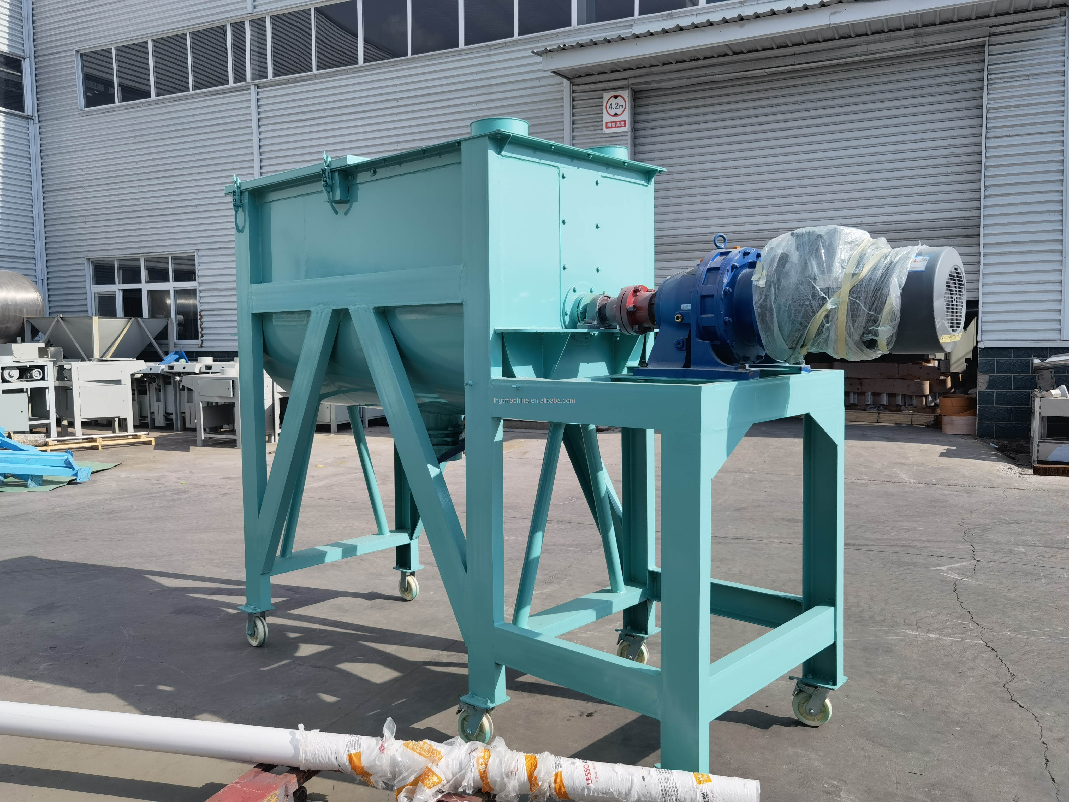 powder or paste horizontal ribbon mixer blender / horizontal pvc mixer / horizontal spiral belt mixer