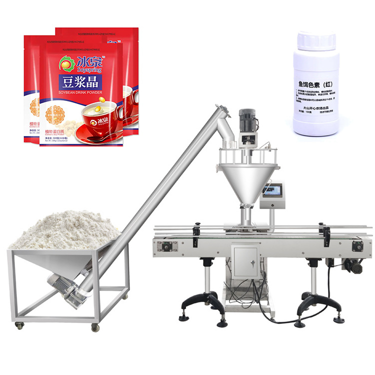 Semi-Automatic Spice Coffee Flour Auger Powder Filler Dry Powder Bag Jar Filing Machine with Servo Motor