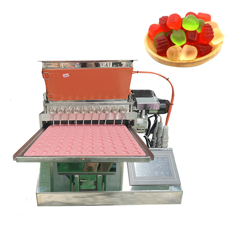 automatic candy maker small bear hard sweet depositor gummy filling chocolate moulding swirl lollipop gummy candy making machine