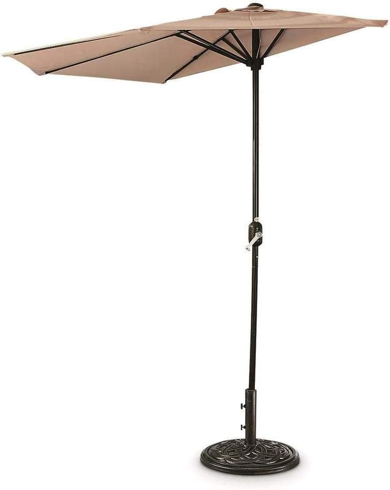 Factory Direct Sale Garden Patio Iron Steel Durable Frame Half Round Against the Wall Sunshade Leisure Parasol  Outdoor Umbrella