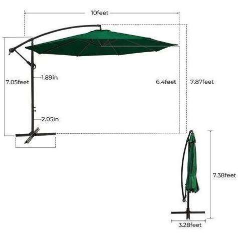 Outdoor furniture 9ft yard patio umbrella 180g polyester fabric cantilever garden umbrella 8 ribs parasol sun hanging umbrella