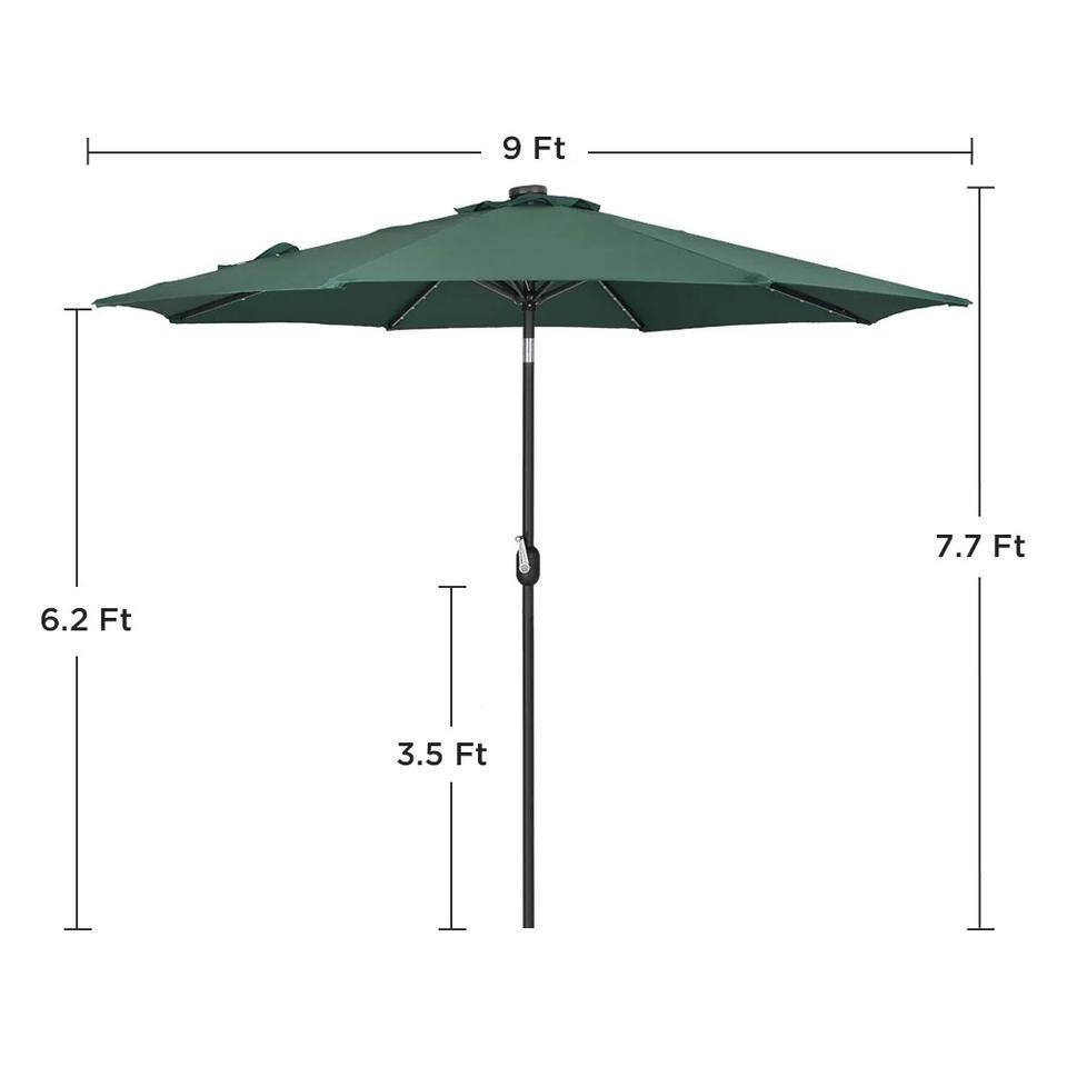 Outdoor Garden Steel Parasol Umbrella Customized Color Garden Sun Bleach Shaded Led Parasol Patio Umbrella With Bases Parts