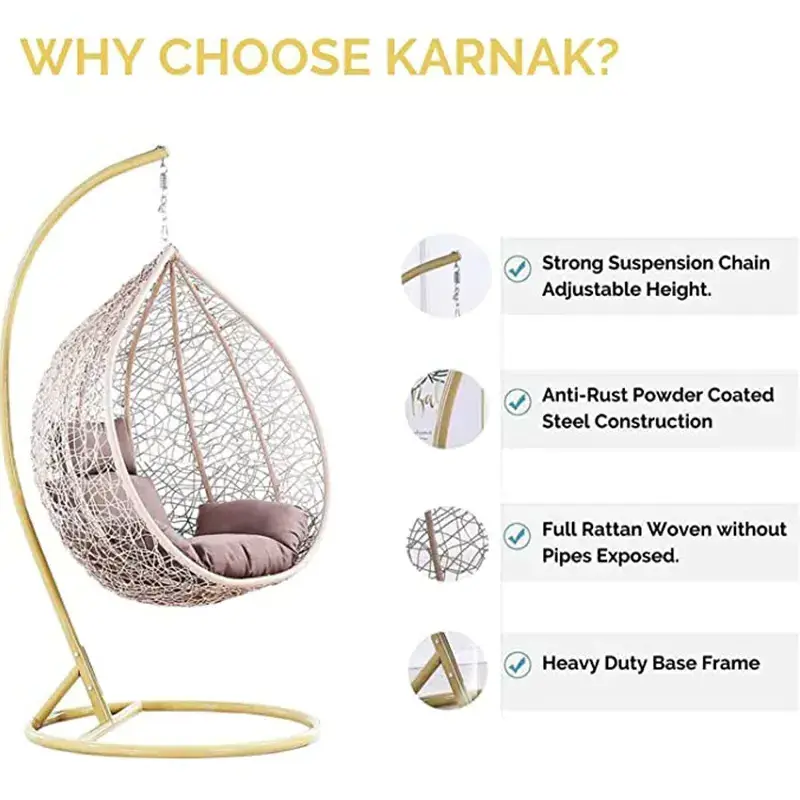 Modern Patio Swings Outdoor Rattan Swing Egg Chair Garden Furniture Hanging Single All Color Swing Chair for Bedroom