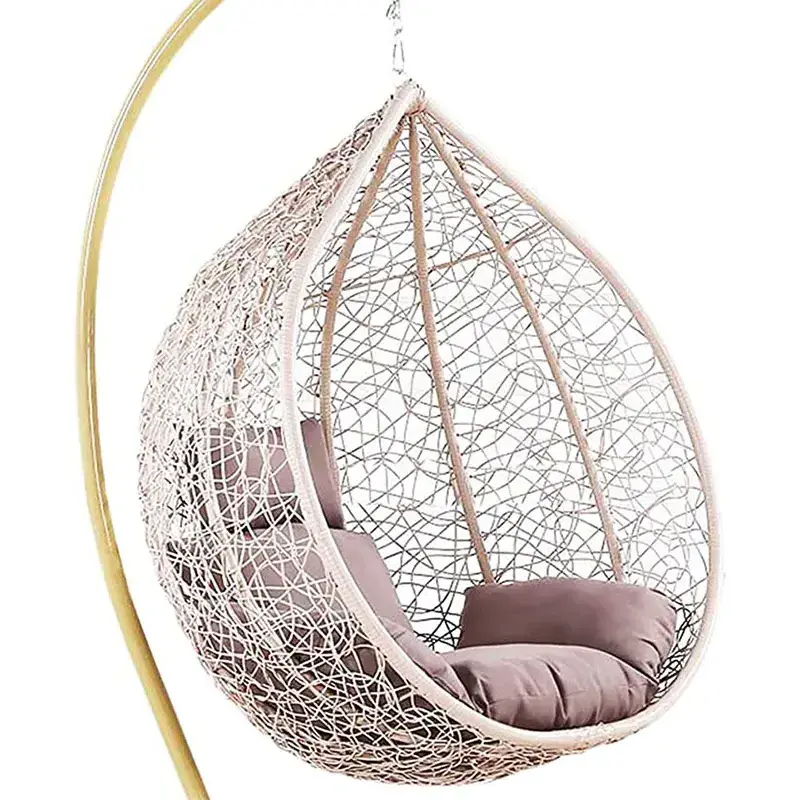 Modern Patio Swings Outdoor Rattan Swing Egg Chair Garden Furniture Hanging Single All Color Swing Chair for Bedroom