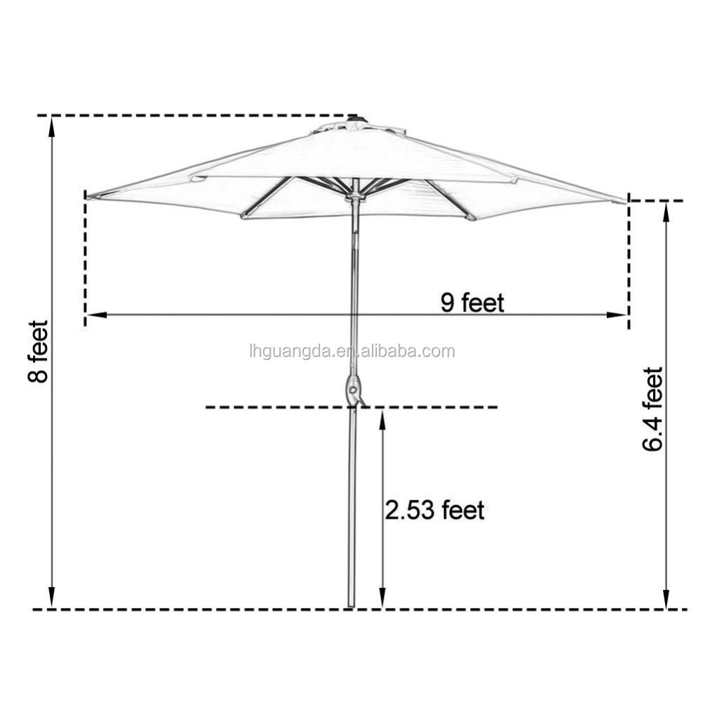 9 Feet Patio Umbrella with Tilt and Crank