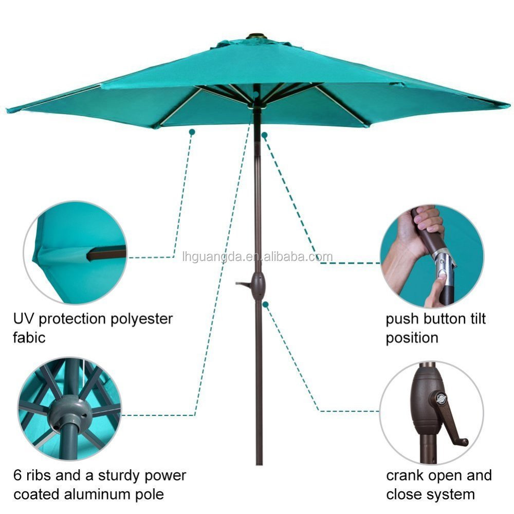 9 Feet Patio Umbrella with Tilt and Crank