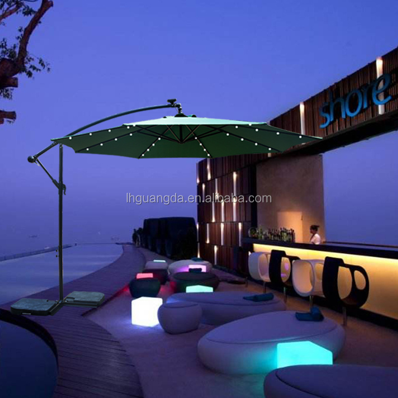 Outdoor beach backyard hanging garden umbrella with LED lights