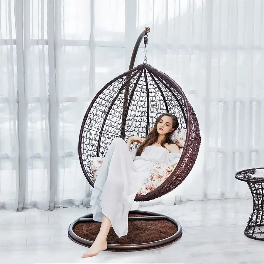 Cheap Price Indoor Outdoor Acrylic Modern Hanging Swing Chair Bamboo Patio Rattan Wicker Clear Chair Egg Swing