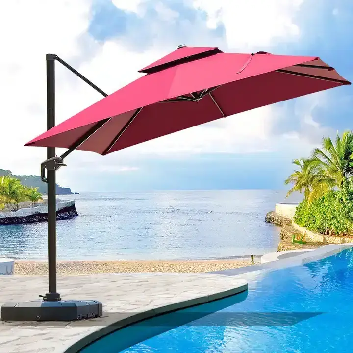 10ft*10ft Custom Luxury Sun Shade Giant Outdoor Garden Patio Commercial New Design Cantilever Umbrella For Garden