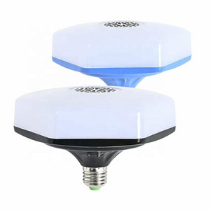 E27 B22 hexagonal led bulb black or blue ABS ac100-240v RGBW bluetooth magic bulb speaker music bulb