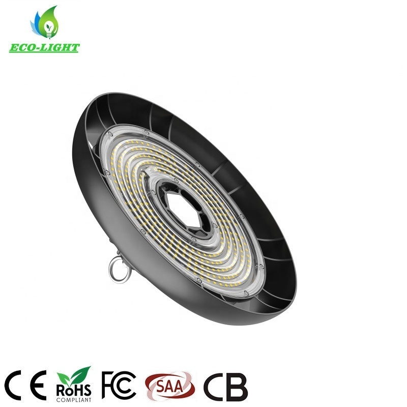 China Industry Hanging Slim 100W 150W 200W 240W Warehouse Shop Garage 30000 Lumens UFO LED High Bay Light