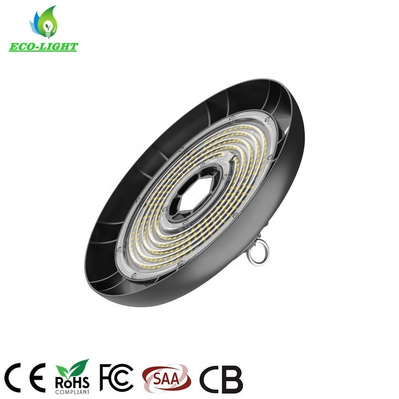 China Industry Hanging Slim 100W 150W 200W 240W Warehouse Shop Garage 30000 Lumens UFO LED High Bay Light