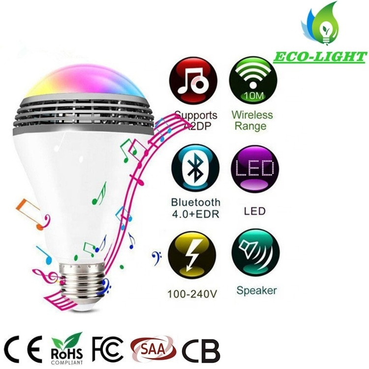 AC100-240V E27 smart bulb RGB color change APP control 6W bluetooth magic LED music bulb