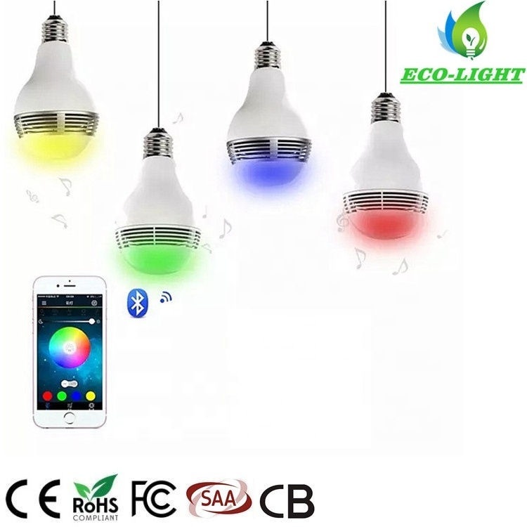 AC100-240V E27 smart bulb RGB color change APP control 6W bluetooth magic LED music bulb