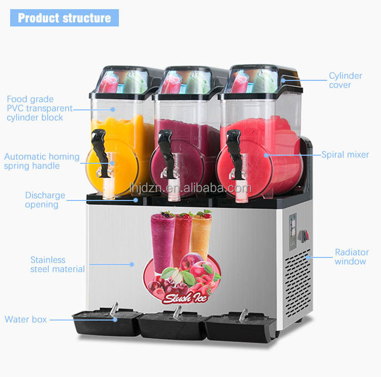 Healthy material ice slush machines PC transparent material ice slush machine