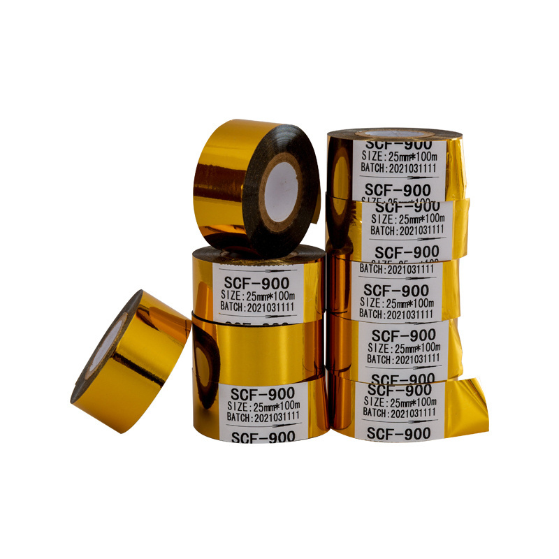 Gold coding ribbon 30mmx100m type date batch number printing hot coding foil tape