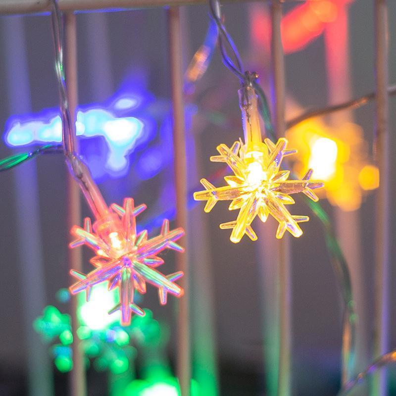 3M20LED Christmas String Lights  Snowflake Plug in Fairy Light  Holiday Wedding Party Xmas Tree New Year Garden Decorations