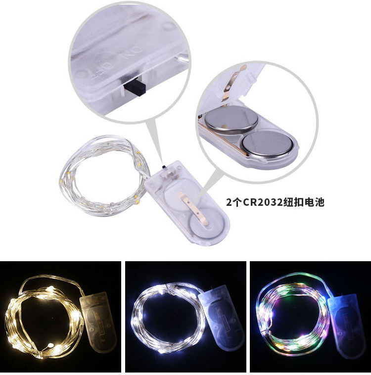 1M 10LED Mini Copper Wire LED String Lights Outdoor Christmas Fairy Lights Operated with Button Battery Holiday Light Decoration