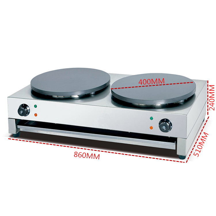 Commercial snack equipment electric pancake crepe making machine 220 Voltage and Non-Stick Coating Crepe Maker