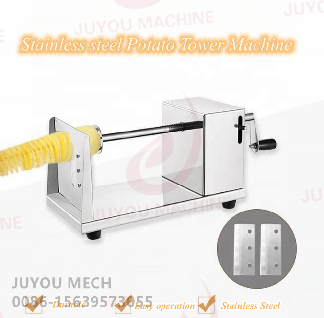 JUYOU Commercial Manual Stainless Steel Twisted Potato Holder Tornado Spiral Potato Cutter Slicer  Machine Potato Tower Machine