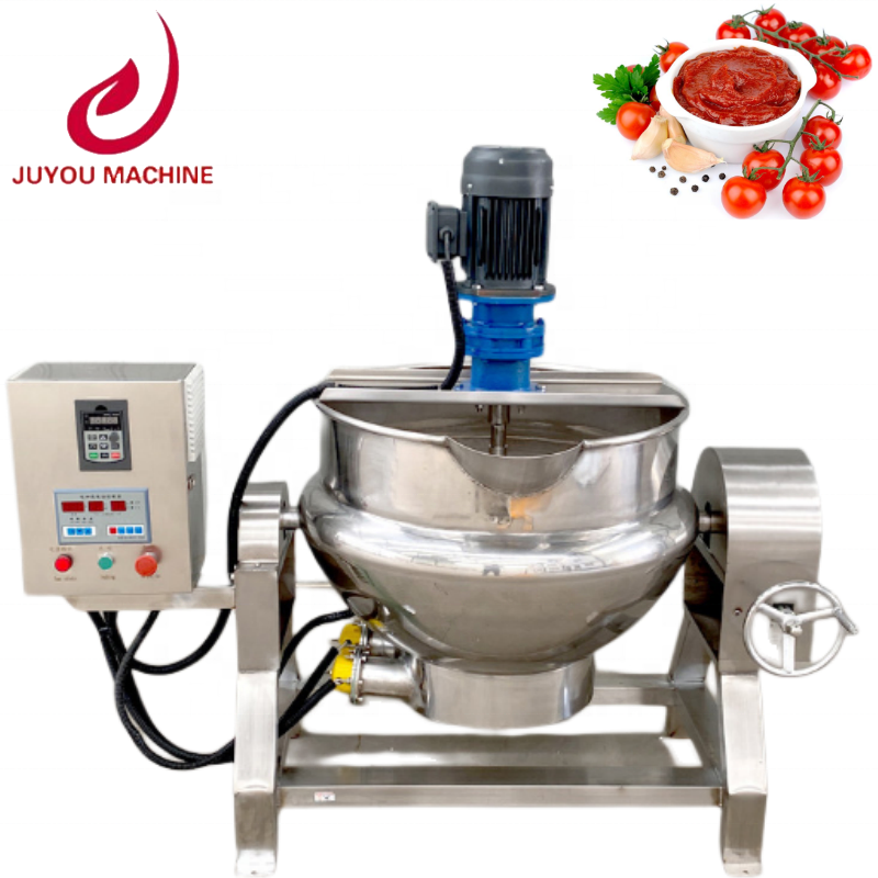 Industrial Electric Heated Cooking Mixer Machine For Peanut Candy Sugar Boiled pot Cooking Jacketed Kettle For Peanut Candy