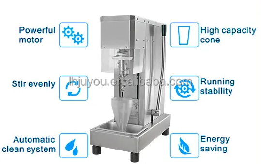 New Design  Commercial Swirl Mini Flurry  Frozen Yogurt fruit Ice Cream Blender Mixer Machine for sale