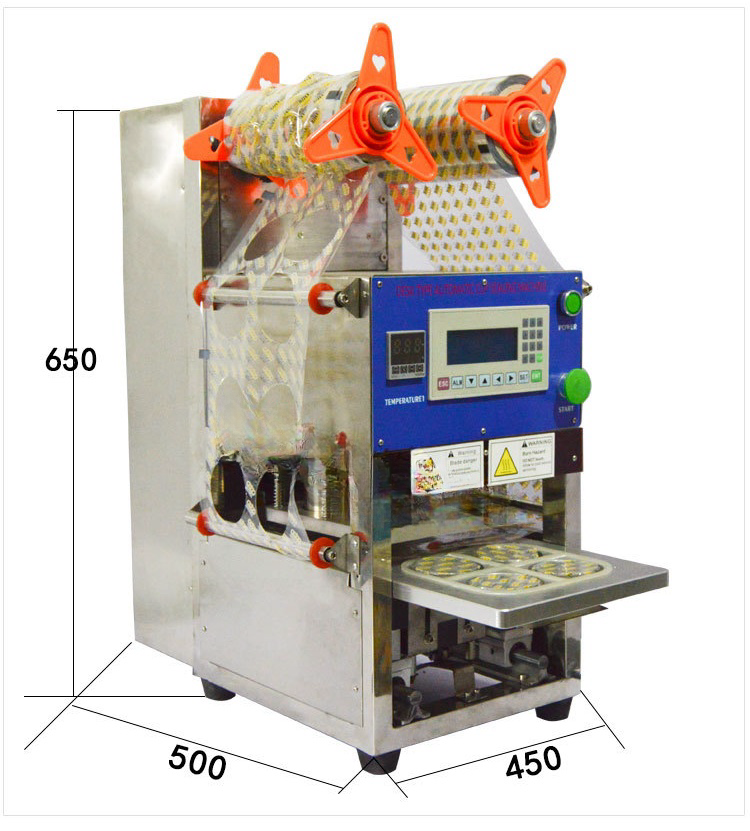 JU China Manual Boba Tea Cup Sealing Machine 4 cup sealing machine for jelly milk cup tray sealer