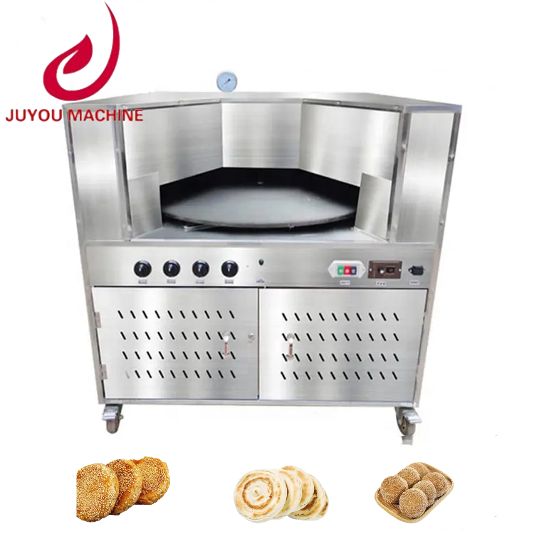 JY Commercial Stainless steel Gas Grain Product Making Machine Pita Tortilla Oven  Rotary Oven Roti Pita Bread Maker