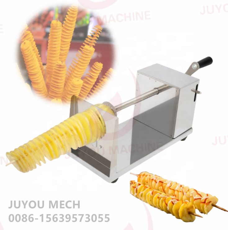 JUYOU Commercial Manual Stainless Steel Twisted Potato Holder Tornado Spiral Potato Cutter Slicer  Machine Potato Tower Machine