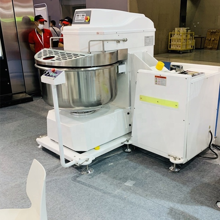 Commercial Automatic Baking Bread Dough Mixing Machine Bakery Spiral Mixer 3 Motors Rotating Dough Kneading Machine