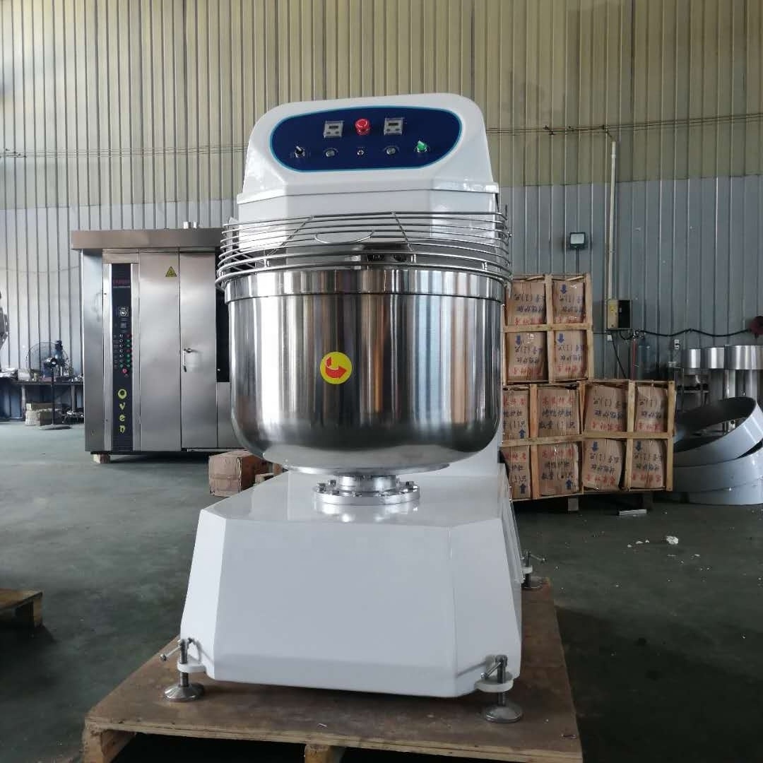 Commercial Automatic Baking Bread Dough Mixing Machine Bakery Spiral Mixer 3 Motors Rotating Dough Kneading Machine