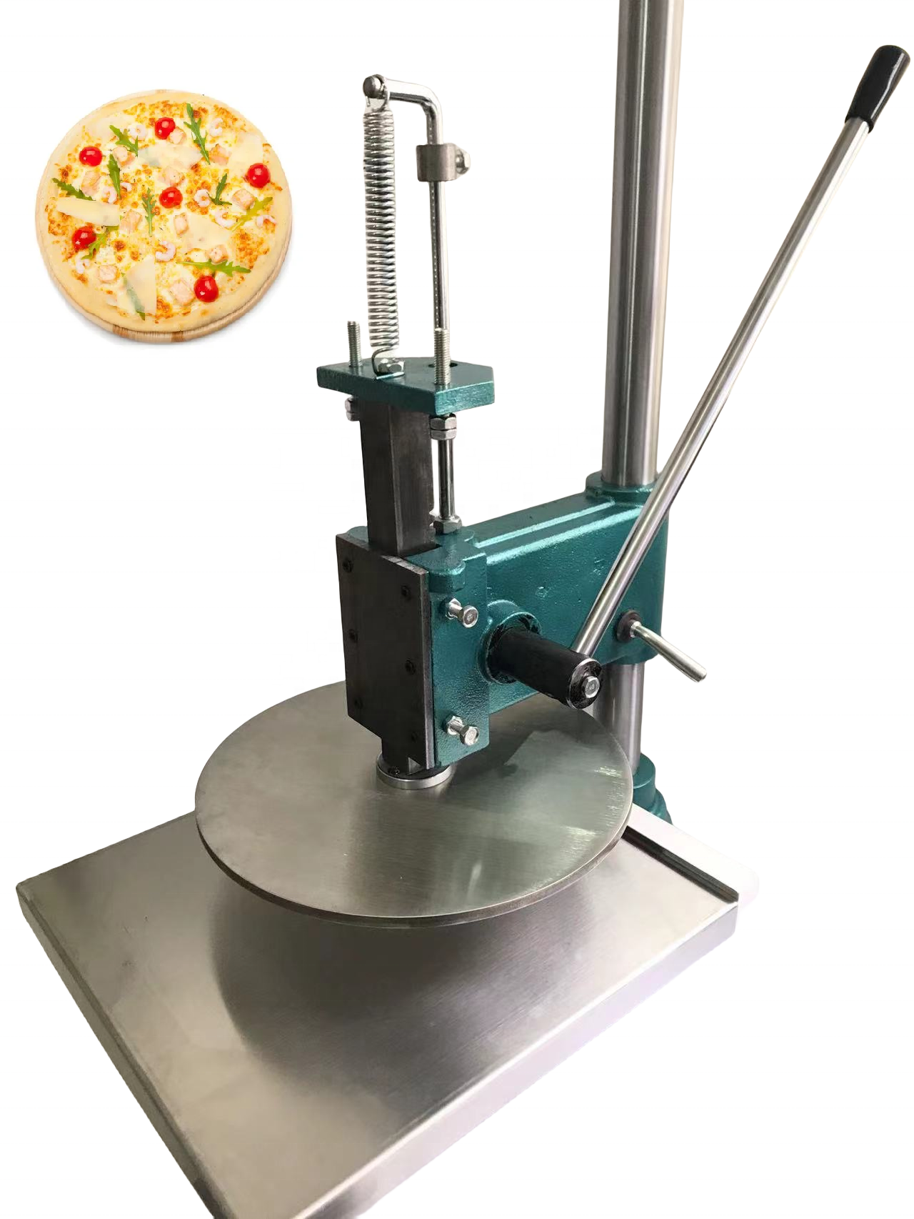 36cm Adjustable thickness Commercial hand pizza dough press machine/Manual Hand Pizza Dough Flattening Press