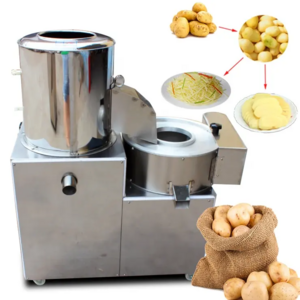 High capacity Potato Peeler And Slicer / Taro Peeler And Chipper / Potato Peeling And Slicing Machine