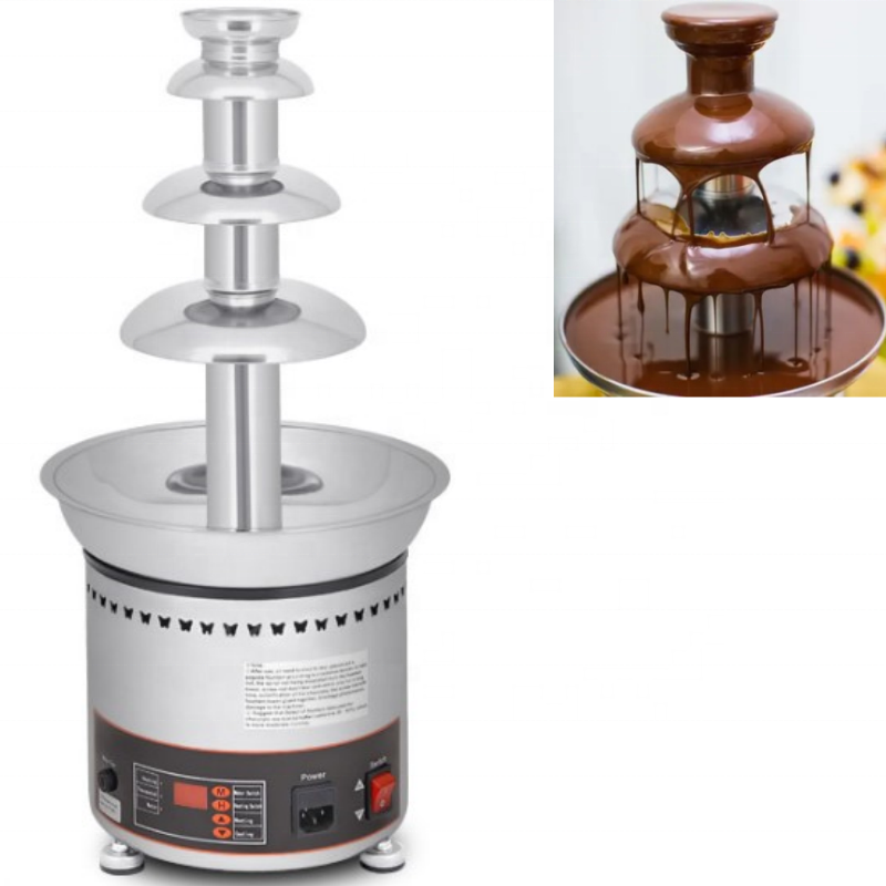 commercial large chocolate fountain 4-7 tiers stainless steel chocolate waterfall fountain with digital display panel