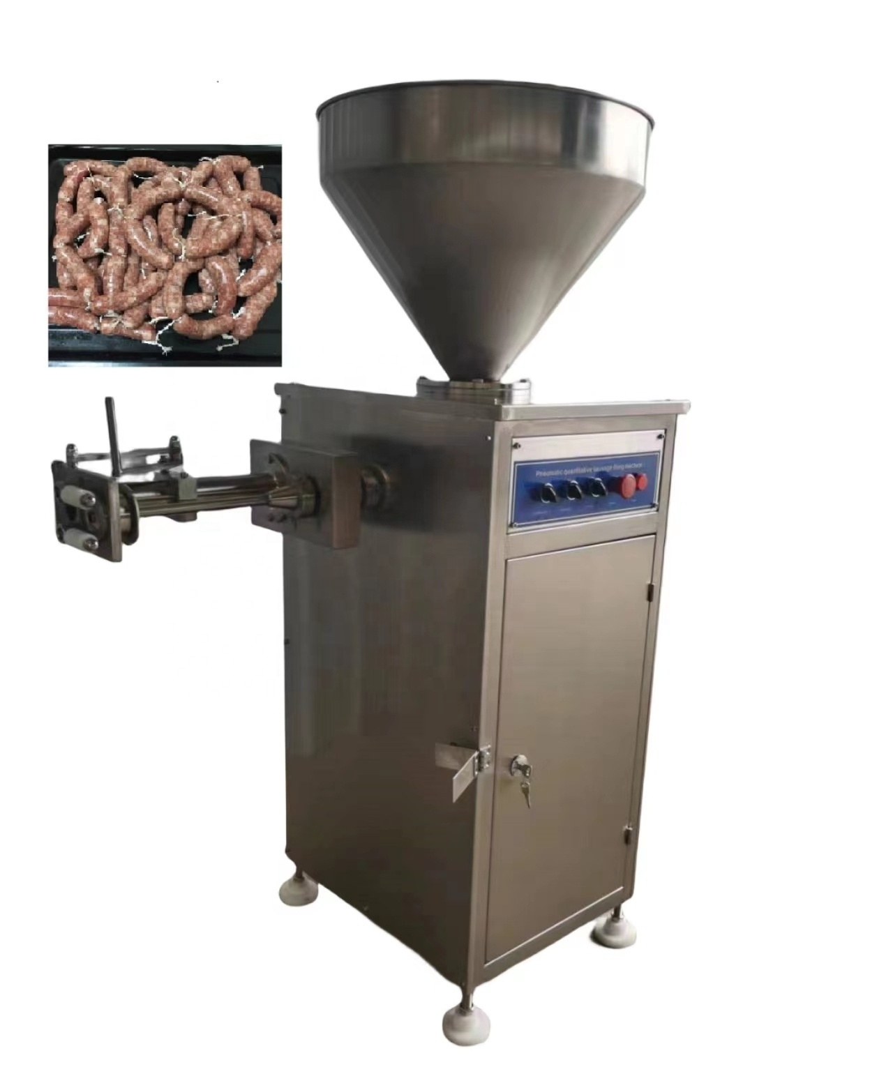 High Capacity Industrial Electric Enema Chicken Sausage Stuffer Production Line Filling Make Machine Price