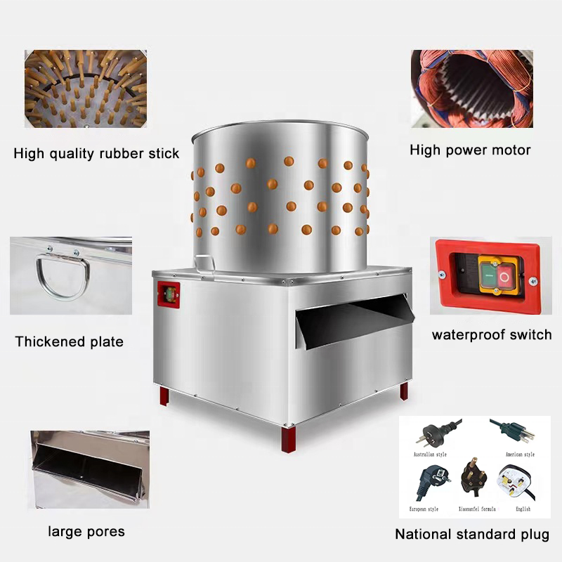 Chicken Plucker Machine Stainless Steel Geese Duck Defeather Farm Poultry Chicken Feather Cleaning Machine