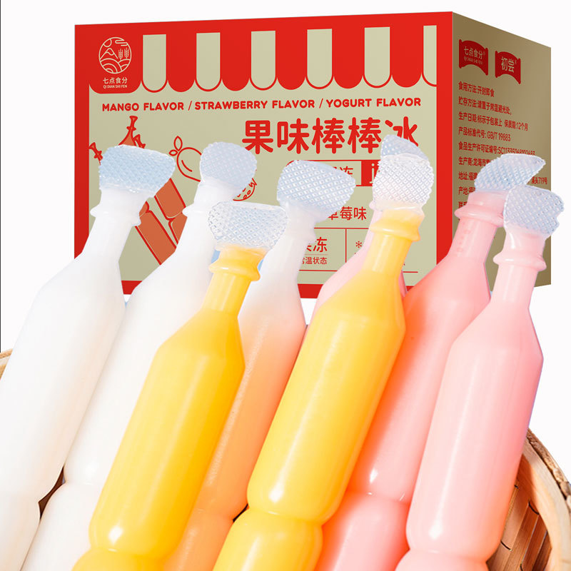 Mini Fruit Flavor Lollipop Crushed Ice Drink with Suction jelly Pudding Category gummy candy yogurt  mango fruit  jelly