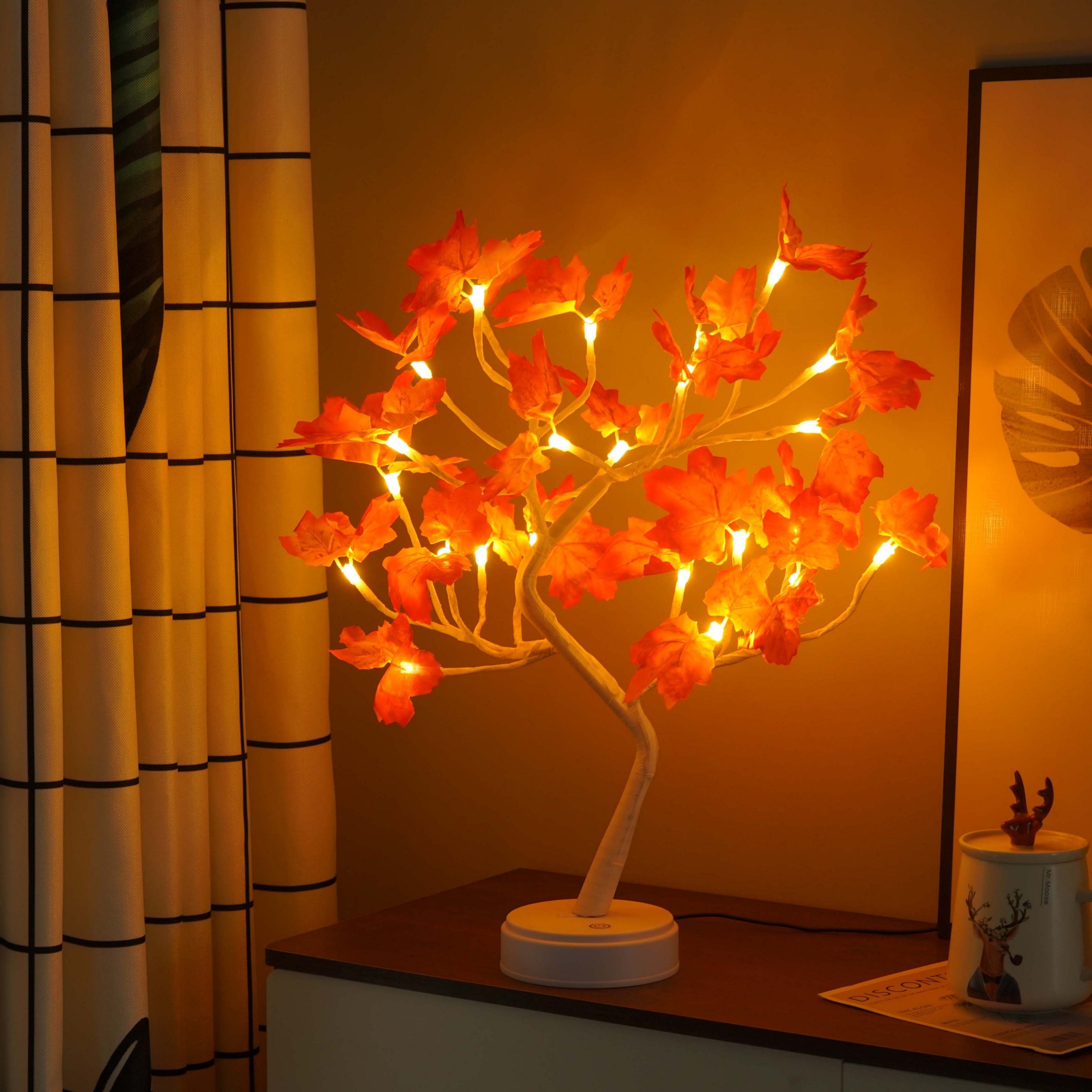 LED  Maple Leaf USB Maple Tree Light, Thanksgiving Halloween Lights Indoor Gifts Decoration