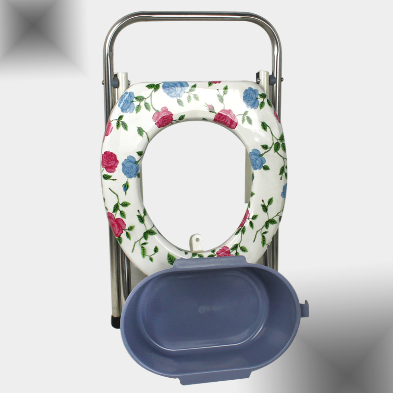 Durable stable folding commode chair portable camping toilet seat