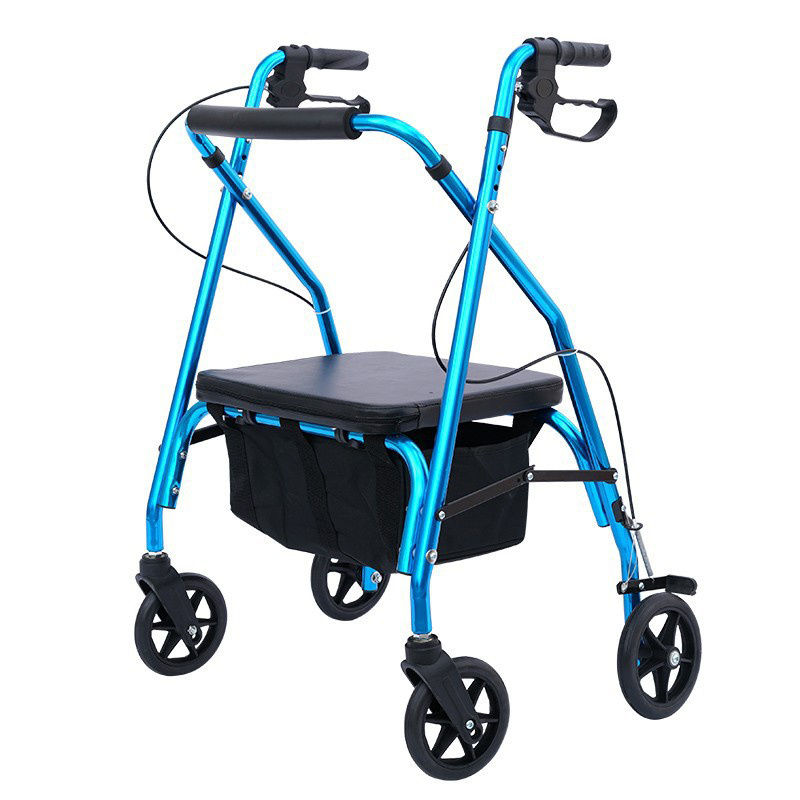 High Quality aluminum rollator walker folding 4 wheeled aluminum walker rollator