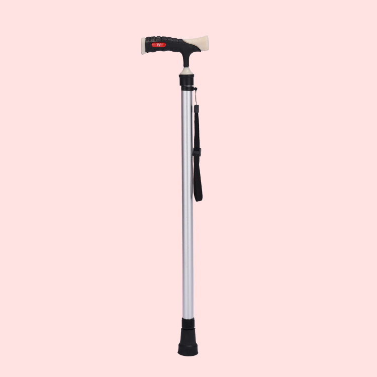 adjustable elderly walking cane with led light detachable base old man walking stick