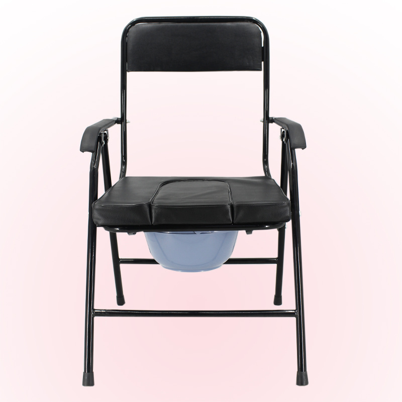 Rehabilitation Therapy Supplies Emountable Steel Toilet Commode Chair For Disabled Human And The Elderly With Armrest